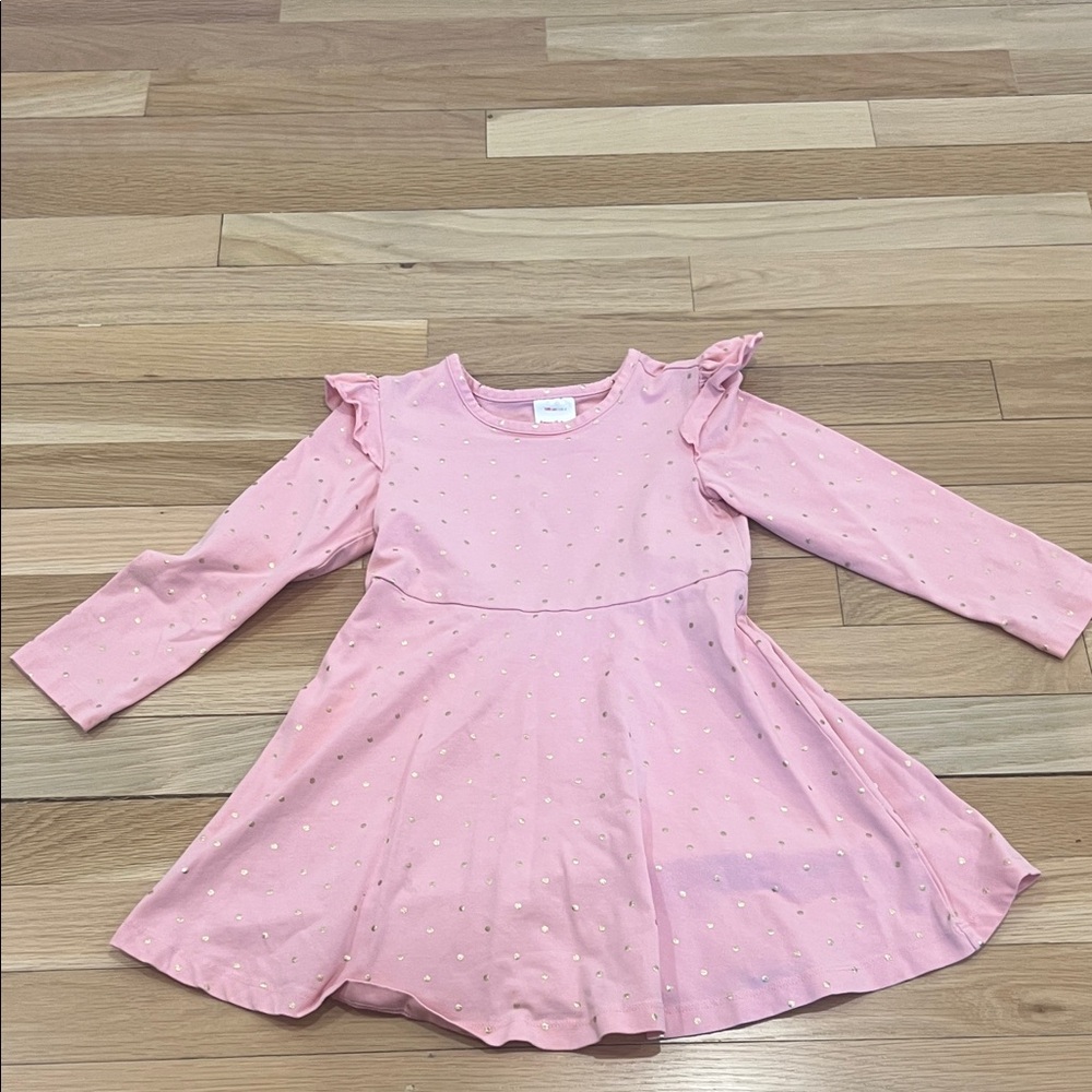 Hanna Andersson Pink Long Sleeve Dress with Ruffles
